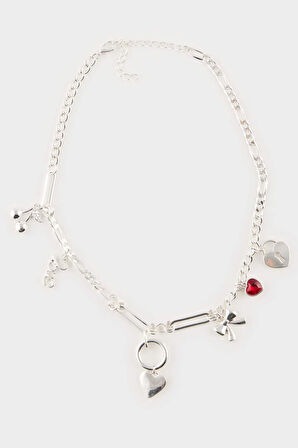 Kadın Gold Detaylı Charm Kolye