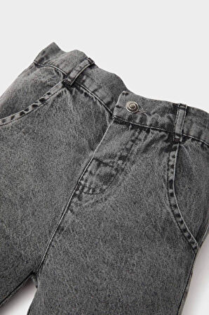 Erkek Bebek Basic Düz Esnek Belli Jean Şort