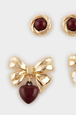 Kadın 2'li Kalpli Küpe