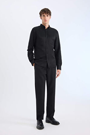 DeFacto Regular Fit Normal Kesim Kumaş Pantolon Cepli Düz Paça E2937AX24WNBK81