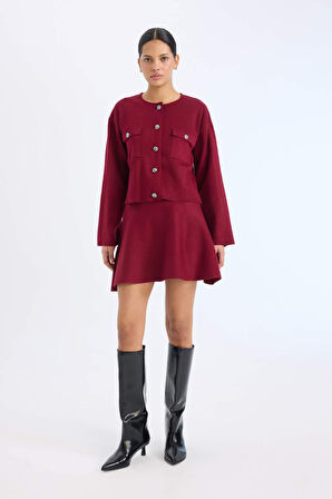 DeFacto Regular Fit Bisiklet Yaka Düğmeli Triko Hırka E5562AX24CWBR467