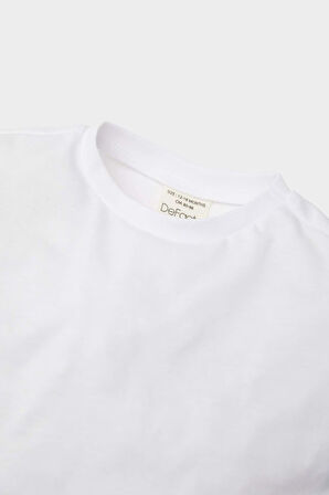 DeFacto Kız Bebek Bisiklet Yaka Basic Düz Uzun Kollu Tişört E5419A525SPWT79