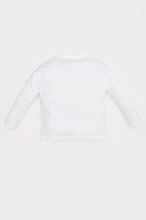 DeFacto Kız Bebek Bisiklet Yaka Basic Düz Uzun Kollu Tişört E5419A525SPWT79