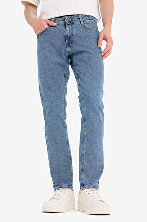 Pedro Slim Fit Dar Kalıp Normal Bel Dar Paça Jean Pantolon