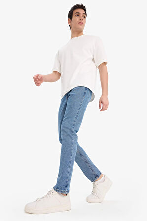 Pedro Slim Fit Dar Kalıp Normal Bel Dar Paça Jean Pantolon
