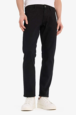 DeFacto Pedro Slim Fit Dar Kalıp Normal Bel Dar Paça Siyah Jean Pantolon E1928AX25SPNM40