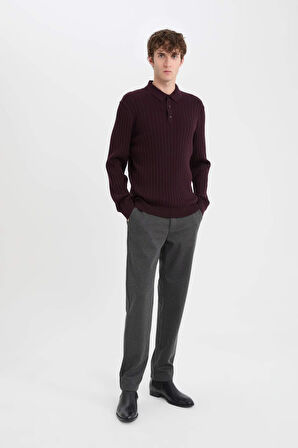 DeFacto Standart Fit Polo Yaka Triko Kazak E5335AX24WNBR34