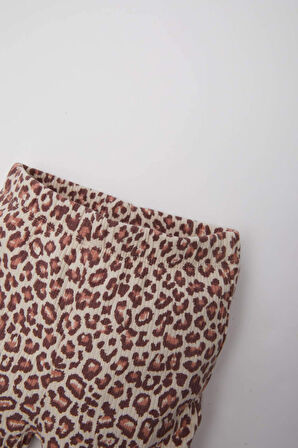 DeFacto Kız Bebek Leopar Desenli Fitilli Kaşkorse Tayt E5105A525SPER120