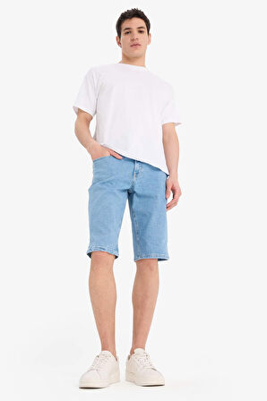 Regular Fit Jean Bermuda Şort