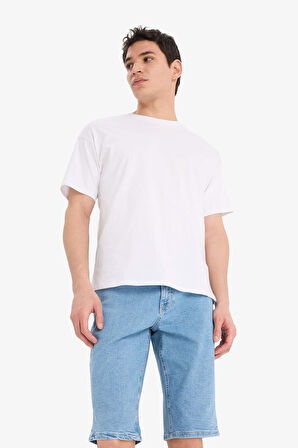 Regular Fit Jean Bermuda Şort