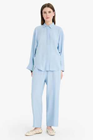 DeFacto Harem Keten Karışımlı Geniş Paça Pantolon D9732AX25SMBE196