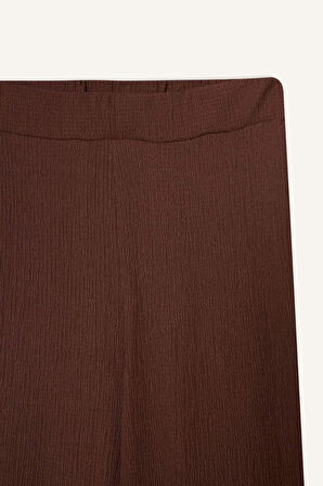 Bürümcük Pantolon Wide Leg Geniş Bol Paça Esnek Belli
