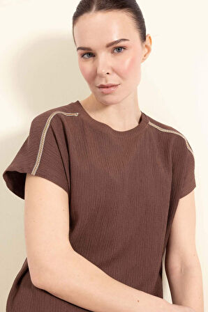 DeFacto Regular Fit Bisiklet Yaka Bürümcük Kısa Kollu Tişört E1639AX25SPBN320