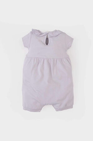 DeFacto Kız Bebek Yenidoğan Gökkuşağı Baskılı Penye Kısa Kollu Tulum C9488A525SMPR305