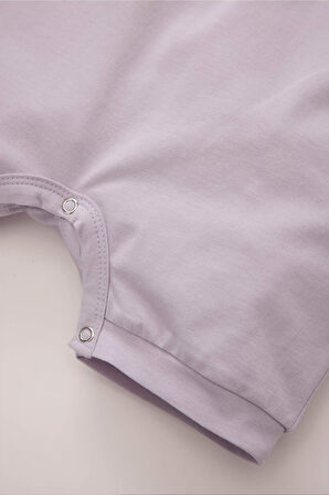 Kız Bebek Yenidoğan Gökkuşağı Baskılı Penye Kısa Kollu Tulum