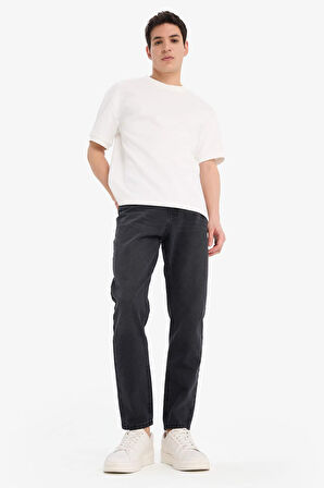 DeFacto %100 Pamuk 90's Slim Fit Dar Kalıp Yüksek Bel Dar Paça Jean Pantolon D6612AX25SPNM40