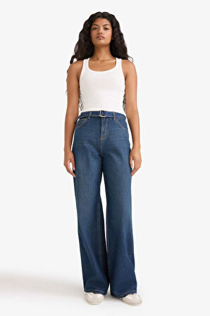 Wide Leg Yüksek Bel Uzun Jean Pantolon