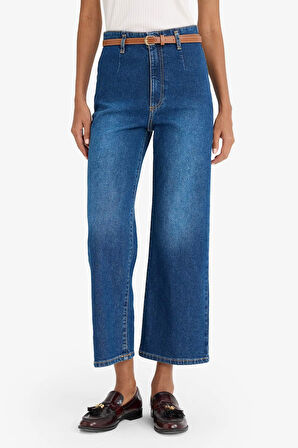 Culotte Yüksek Bel Bilek Boy Jean Pantolon