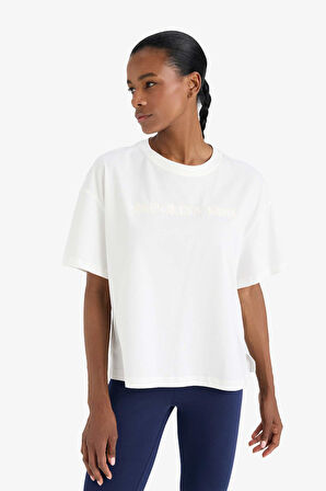 DeFactoFit NBA Brooklyn Nets Oversize Geniş Kalıp Bisiklet Yaka Baskı Sporcu Kısa Kollu Tişört E2345AX25SMER105