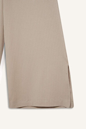 DeFactoFit Wide Leg Cepli Geniş Paça Yırtmaçlı  Uzun Sporcu Pantolon