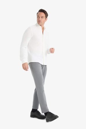 DeFacto Tailored Fit Düz Paça Her Yöne Esneyen Yumuşak Tuşe Cepli Pantolon C7508AX25AUGR377