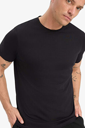 Slim Fit Dar Kesim Bisiklet Yaka Basic Düz Kısa Kollu Tişört