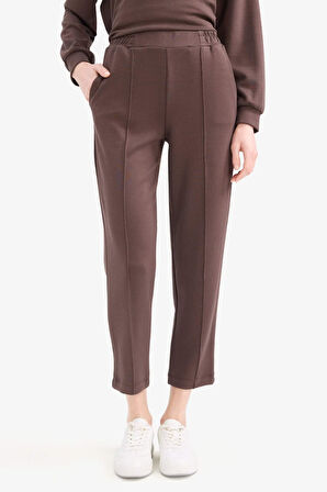 Regular Fit Esnek Belli Cepli Basic Düz Pantolon