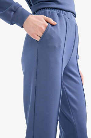 Regular Fit Esnek Belli Cepli Basic Düz Pantolon