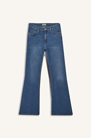 Mia Flare Fit Normal Bel İspanyol Paça Uzun Jean Pantolon