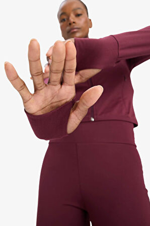 DeFactoFit Standart Fit Dik Yaka İçi Yumuşak Tüylü Fermuarlı Hırka