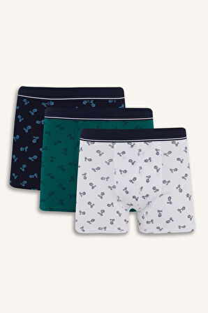 Regular Fit Desenli 3'lü Boxer