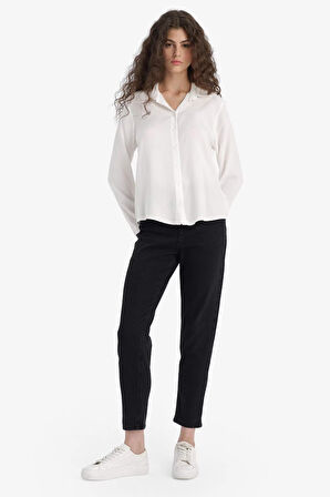 Comfort Mom Yüksek Bel Bilek Boy Jean Pantolon