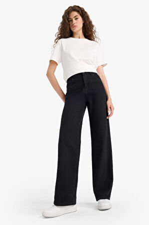 90's Wide Leg Yüksek Bel Uzun Jean Pantolon