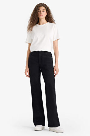 90's Wide Leg Yüksek Bel Uzun Jean Pantolon