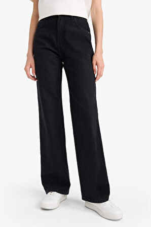 90's Wide Leg Yüksek Bel Uzun Jean Pantolon