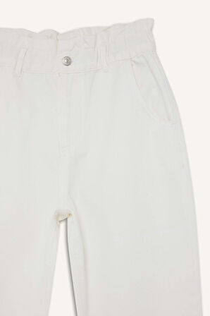 DeFacto Paperbag Beli Lastikli Bilek Boy Jean Pantolon E8001AX25SMWT1