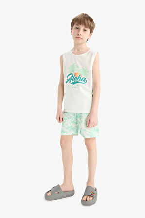 DeFacto Erkek Çocuk 2'li Takım Baskılı Atlet Deniz Şortu E7591A825HSER105
