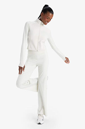 DeFactoFit Wide Leg Geniş Paça Toparlayıcı Yüksek Bel Soft Touch Sporcu Pantolon