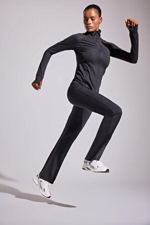 DeFactoFit Flare Fit Toparlayıcı Yüksek Bel İspanyol Paça Soft Touch Sporcu Pantolon