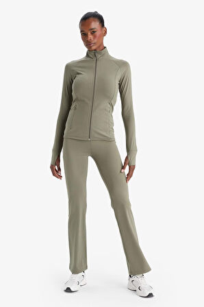 DeFactoFit Flare Fit Toparlayıcı Yüksek Bel İspanyol Paça Soft Touch Sporcu Pantolon