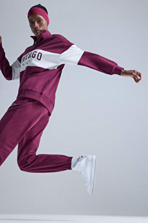 DeFactoFit NBA Chicago Bulls Oversize Fit Yarım Fermuarlı Sporcu Sweatshirt