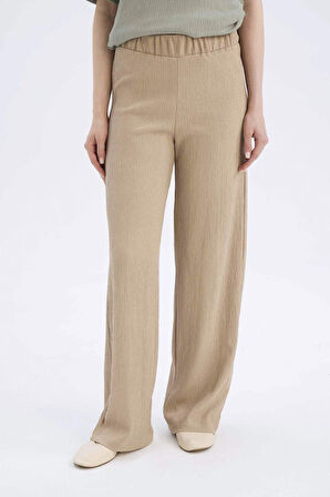 	Bürümcük Pantolon Wide Leg Geniş Bol Paça Esnek Belli
