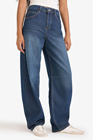 Baggy Fit Yüksek Bel Uzun Jean Pantolon