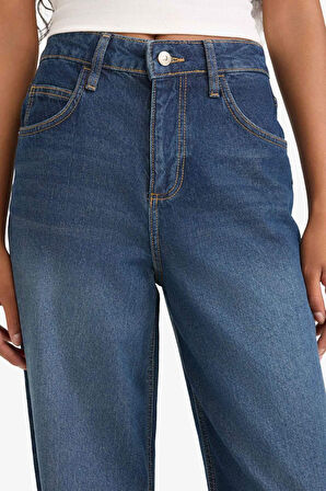 Baggy Fit Yüksek Bel Uzun Jean Pantolon