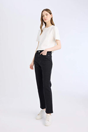 Mary Vintage Straight Fit Yüksek Bel Düz Paça Uzun Jean Pantolon