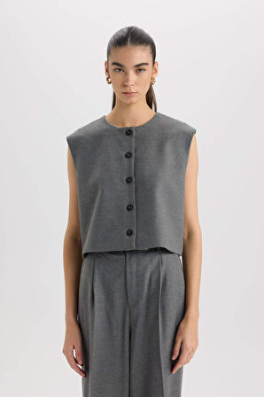 DeFacto Bisiklet Yaka Basic Düz Düğmeli BlazerYelek E0571AX24AUAR220