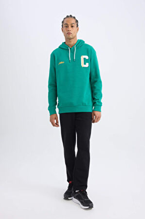 DeFactoFit NBA Boston Celtics Standart Fit Kapüşonlu Sırt Baskılı Kalın Sweatshirt Y7320AZ24AUGN1046