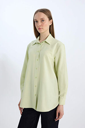 Relax Fit Poplin Uzun Kollu Beyaz Gömlek Tunik