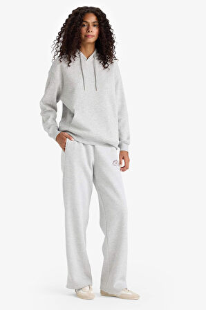 Straight Fit Cepli Baskılı Kalın Eşofman Altı