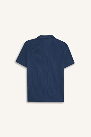 Erkek Çocuk Oversize Geniş Kalıp Polo Yaka Kısa Kollu Gömlek